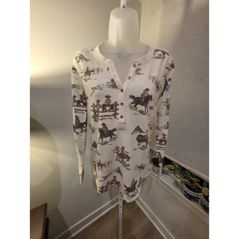 Eddie Bauer ILARIA URBINATI LIMITED EDITION Henley Women's S Western Rodeo NWOT - Picture 7 of 16